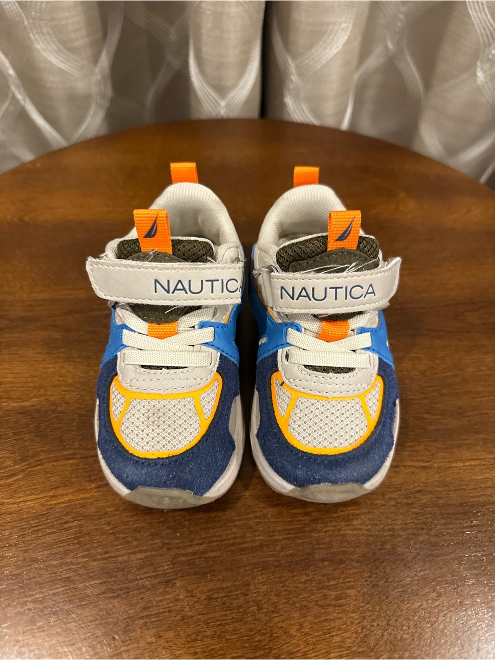 Nautica Kids Blue, Orange & White Velcro Sneakers
